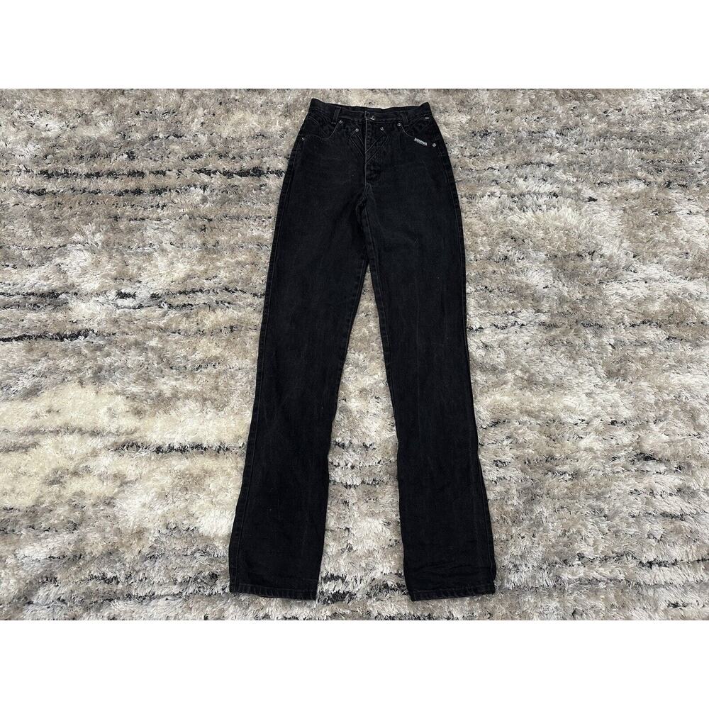 Vintage 80s RoughRider by Circle T High Rise Straight Leg Jeans Size 7/8 Black